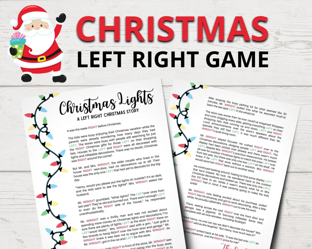 twas the night before christmas left right game